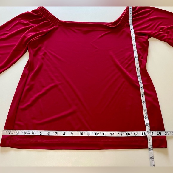 WHBM - Long Sleeve Off The Shoulder Top In Pink - Picture 11 of 11